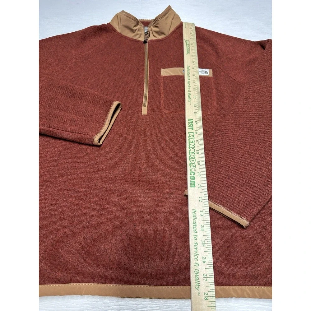 The North Face Gordon Lyons Fleece Mens L Burnt Orange Hiking Jacket Snap Pocket